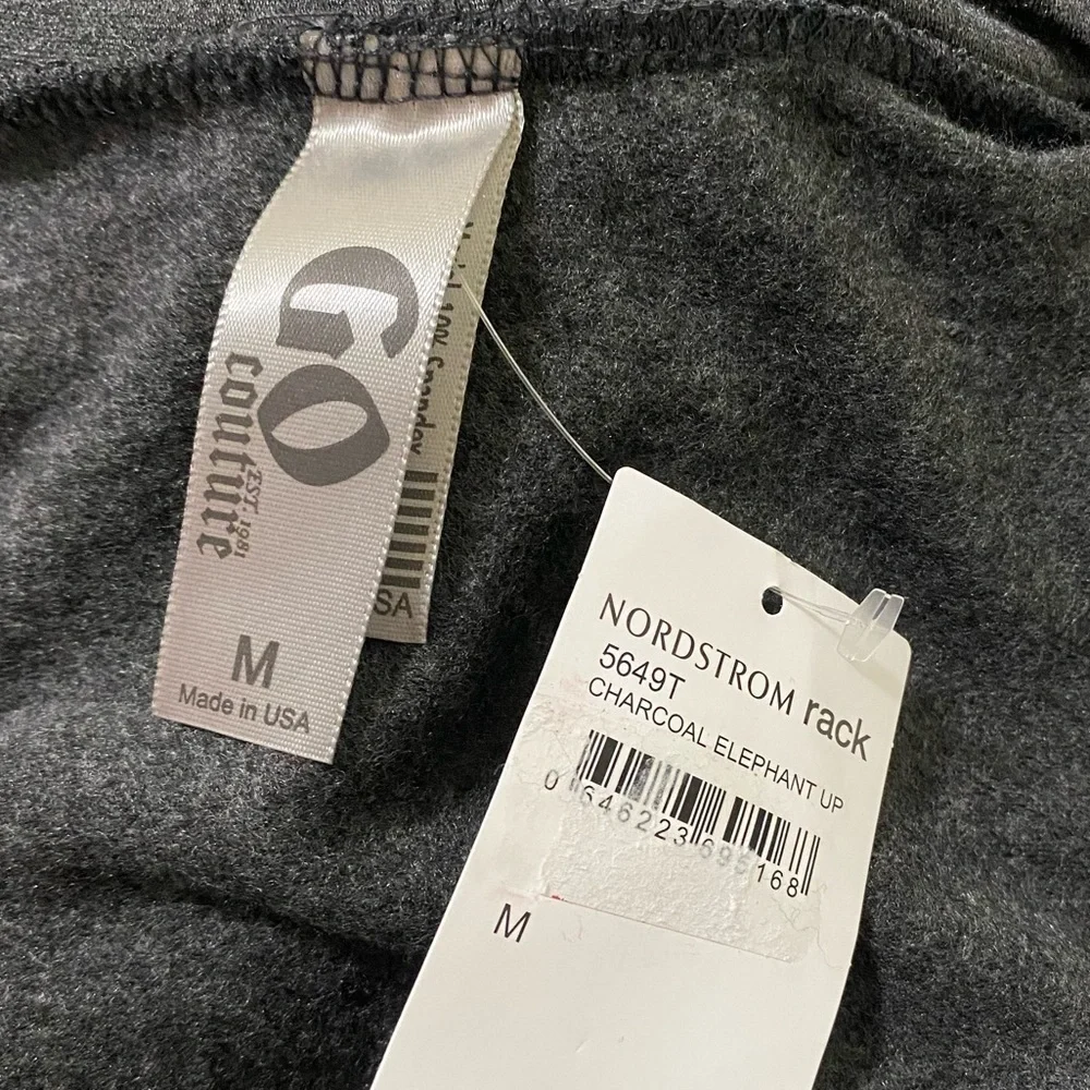 NEW GO COUTURE Turtleneck High/low Hem Tunic Sweater In Charcoal Elephant Up M - Picture 2 of 4